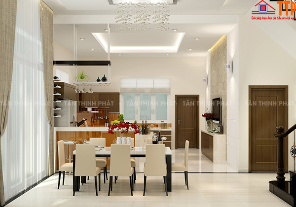 Mẫu trần thạch cao phòng bếp đẹp năm 2023 - Tân Thịnh Phát