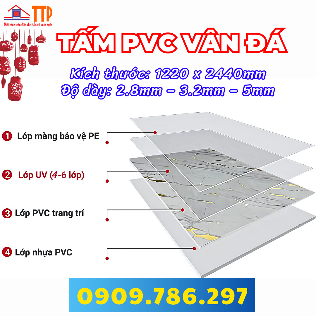 Cấu tạo tấm pvc vân đá bà rịa vũng tàu