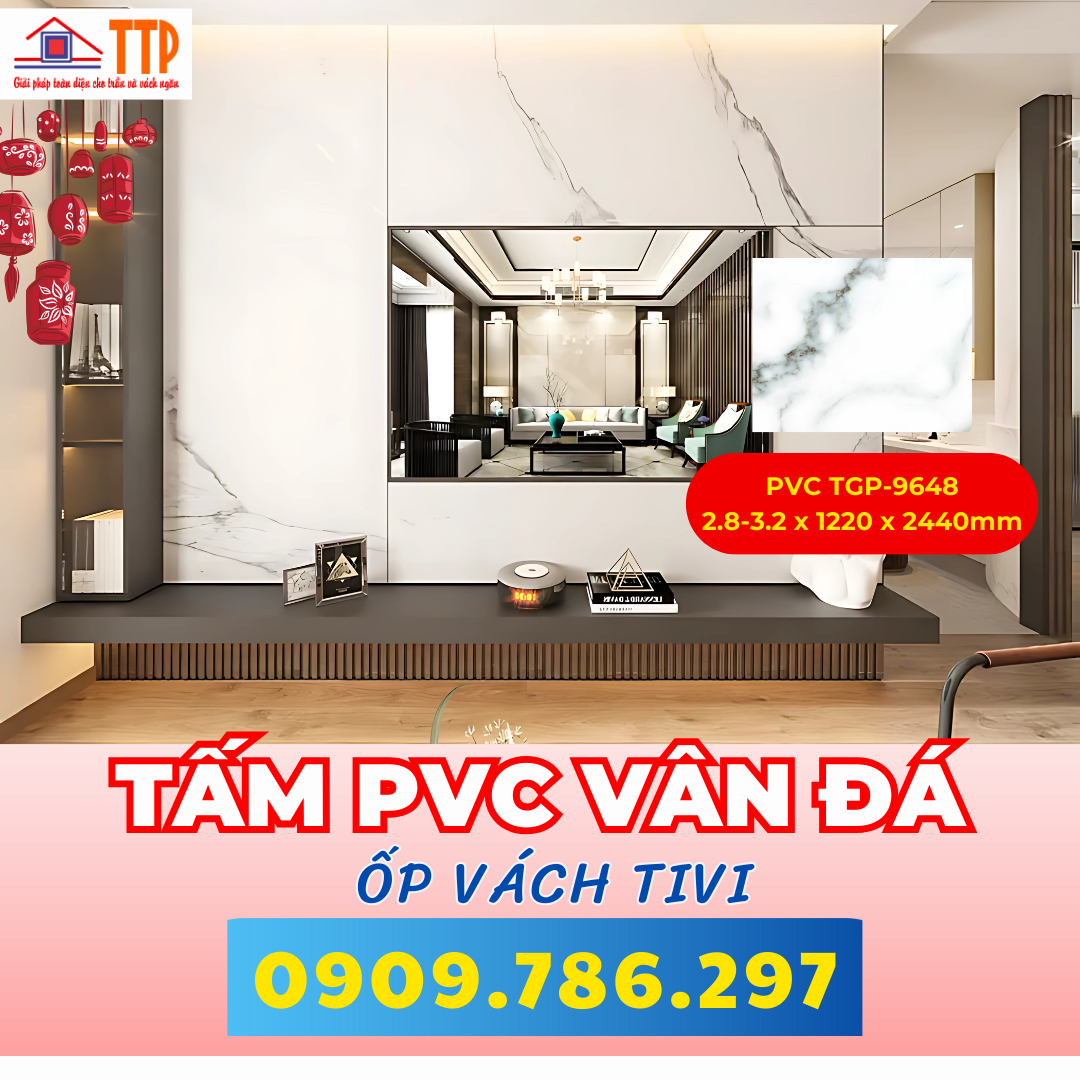 ốp vách tivi với tấm pvc vân đá bà rịa vũng tàu