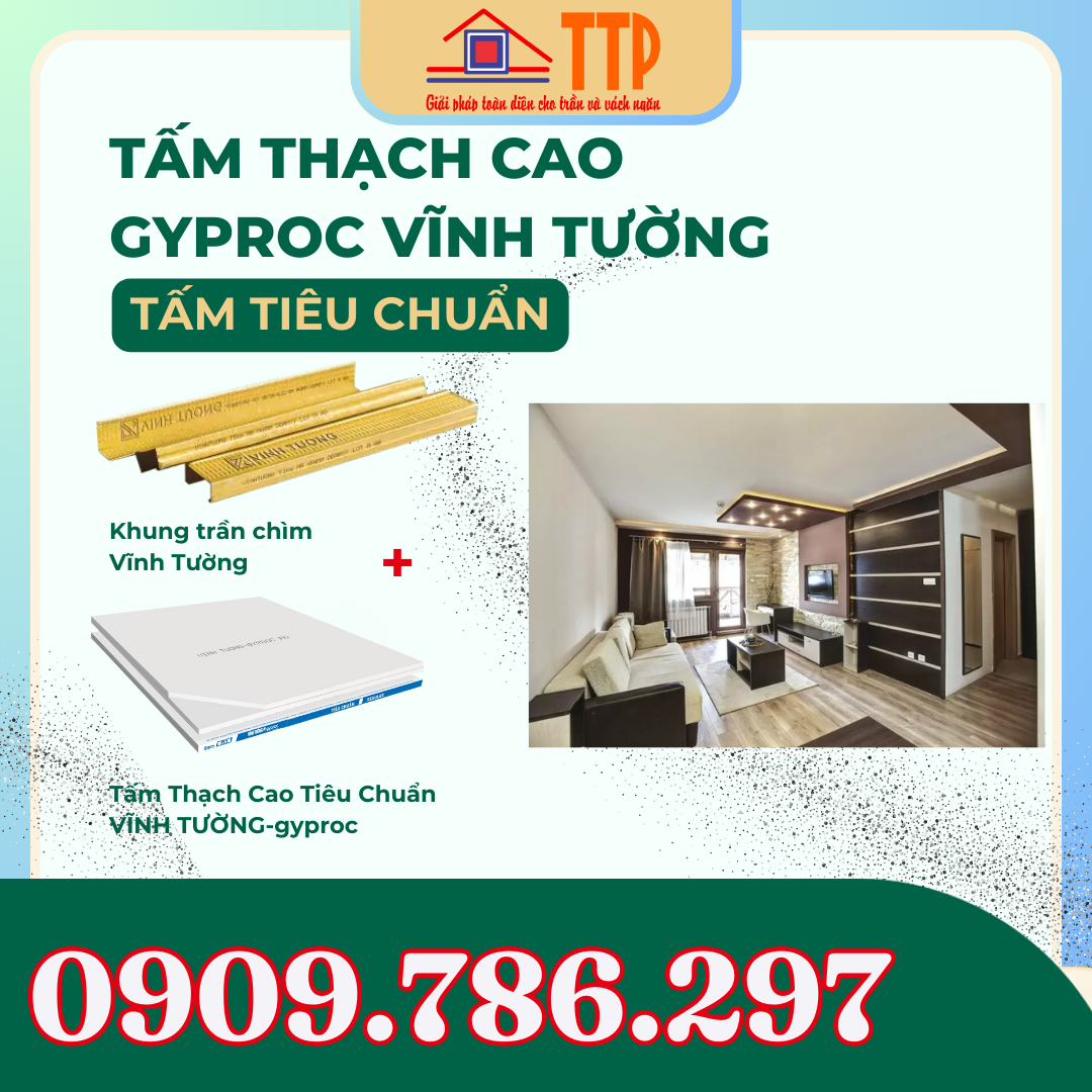 tấm thạch cao tiêu chuẩn vĩnh tường Bà rịa vũng tàu