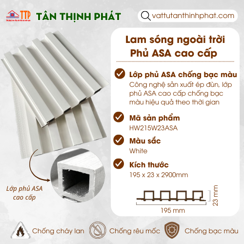 lam sóng ngoài trời phủ ASA Hwood lam sóng ngoài trời phủ ASA Hwood