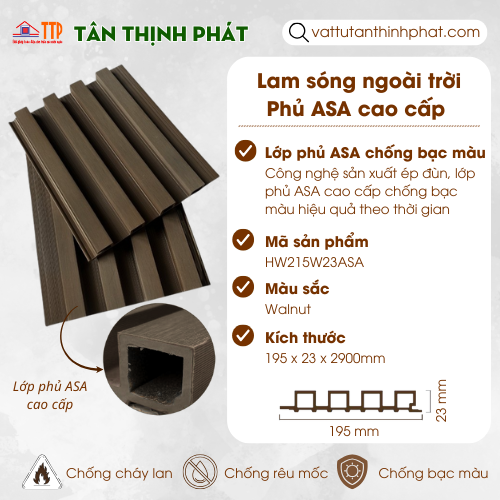 lam sóng ngoài trời phủ ASA Hwood lam sóng ngoài trời phủ ASA Hwood