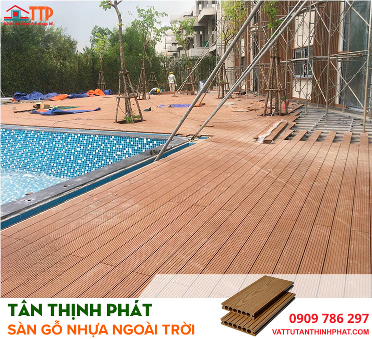 Sàn Gỗ Nhựa Ngoài Trời Bể Bơi Cho Resort Và Khu Nghỉ Dưỡng
