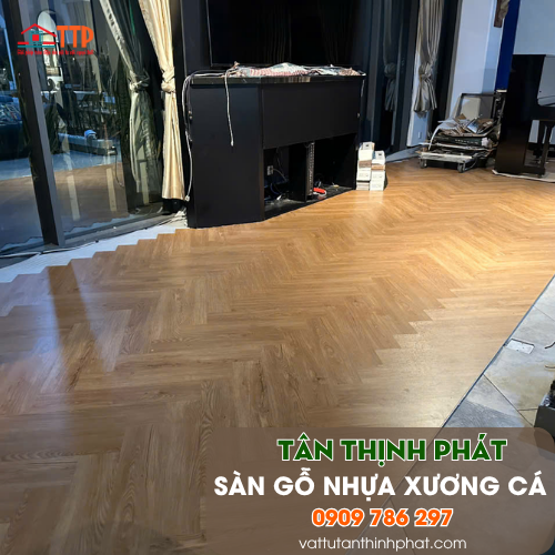 Sàn Gỗ Nhựa Xương Cá, Sàn Gỗ nhựa Dán Keo - Hèm Khoá Vân Gỗ