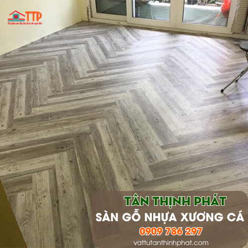 Sàn Gỗ Nhựa Xương Cá, Sàn Gỗ nhựa Dán Keo - Hèm Khoá Vân Gỗ
