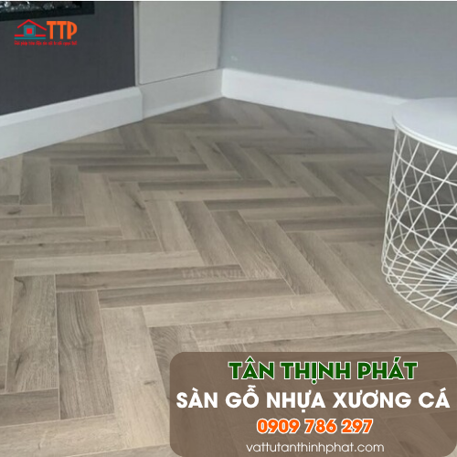 Sàn Gỗ Nhựa Xương Cá, Sàn Gỗ nhựa Dán Keo - Hèm Khoá Vân Gỗ