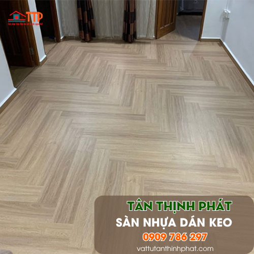 Sàn Nhựa Dán Keo, Sàn Nhựa Dán Keo Thi Công Xương Cá