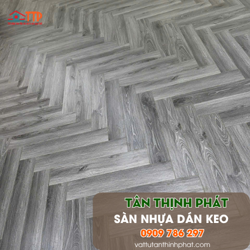 Sàn Nhựa Dán Keo, Sàn Nhựa Dán Keo Thi Công Xương Cá