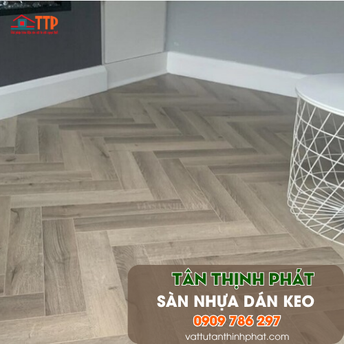 Sàn Nhựa Dán Keo, Sàn Nhựa Dán Keo Thi Công Xương Cá