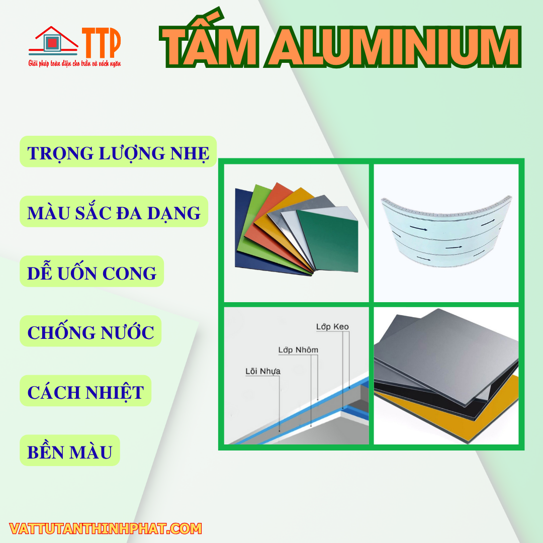 Tấm Alu làm bảng hiệu quảng cáo, ốp mặt dựng, trang trí nội ngoại thất