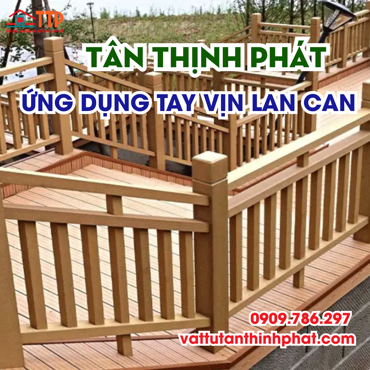 Tay vịn lan can gỗ nhựa composite: Giải pháp bền đẹp cho công trình ngoài trời