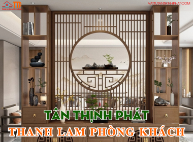 Thanh lam gỗ nhựa trang trí phòng khách