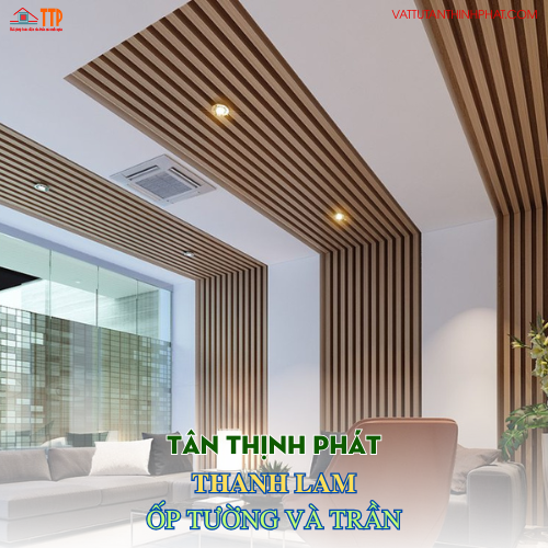 Thanh lam gỗ nhựa trang trí phòng khách Thanh lam gỗ nhựa trang trí phòng khách