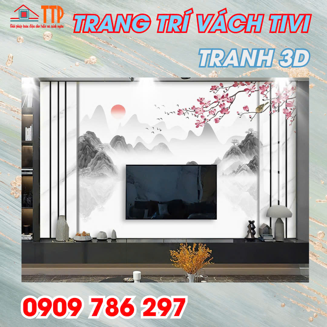 Vách tivi tranh 3d Bà Rìa Vũng Tàu