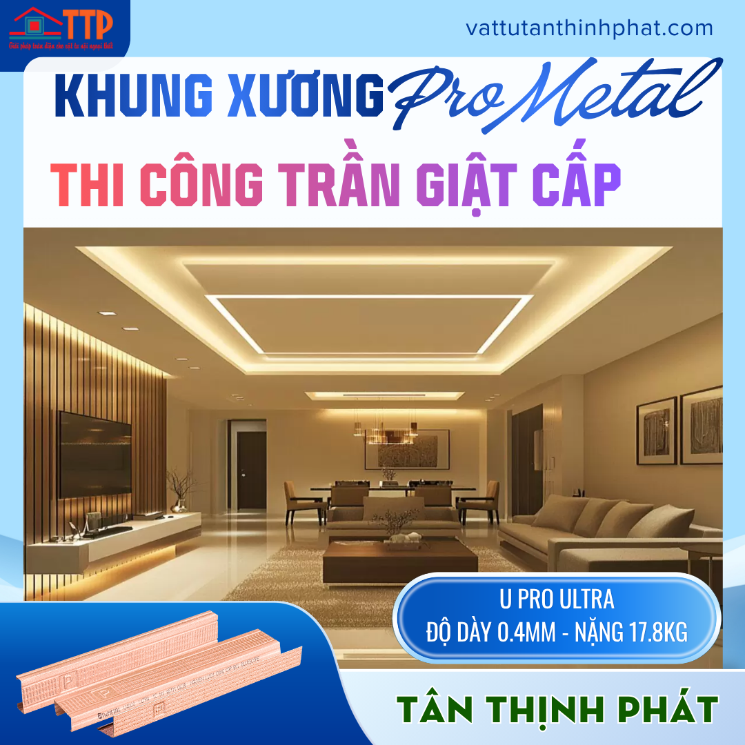 Khung Xương Trần Chìm ProMETAL – Giải Pháp Trần Thạch Cao Đạt Chuẩn Tại Bà Rịa Vũng Tàu, TP.HCM, Đồng Nai, Bình Thuận