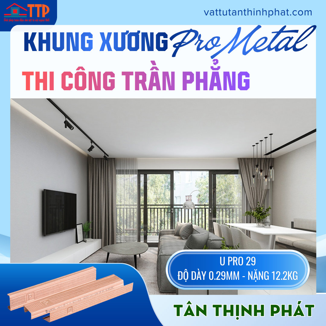 Khung Xương Trần Chìm ProMETAL – Giải Pháp Trần Thạch Cao Đạt Chuẩn Tại Bà Rịa Vũng Tàu, TP.HCM, Đồng Nai, Bình Thuận
