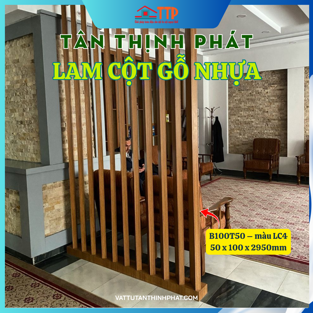 Thanh lam nhựa giả gỗ ốp tường, làm vách ngăn Bà Rịa Vũng Tàu