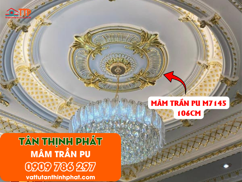 Mâm trần PU trong phong cách trang trí nội thất cổ điển, hiện đại tại Bà Rịa Vũng Tàu