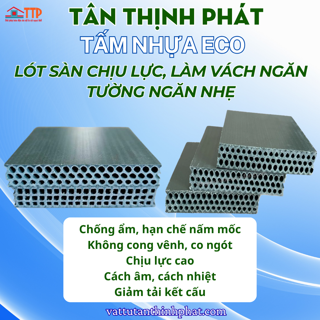 Tấm Nhựa Eco Lót Sàn Chịu Lực, Làm Vách Ngăn Tường Ngăn Nhẹ Bà Rịa Vũng Tàu, TP.HCM, Đồng Nai, Bình Thuận
