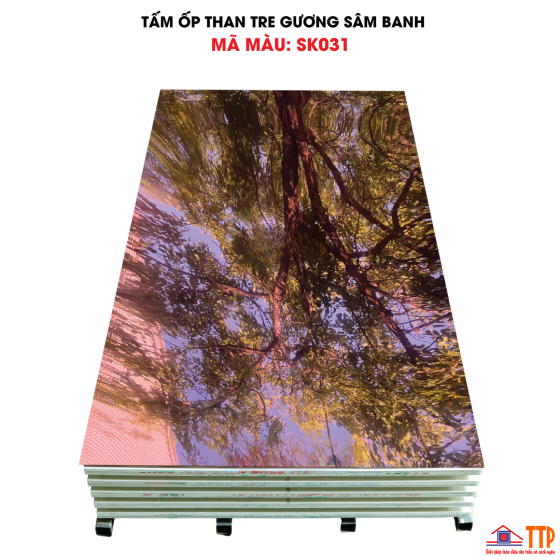 TẤM ỐP THAN TRE GƯƠNG SÂM BANH SK031