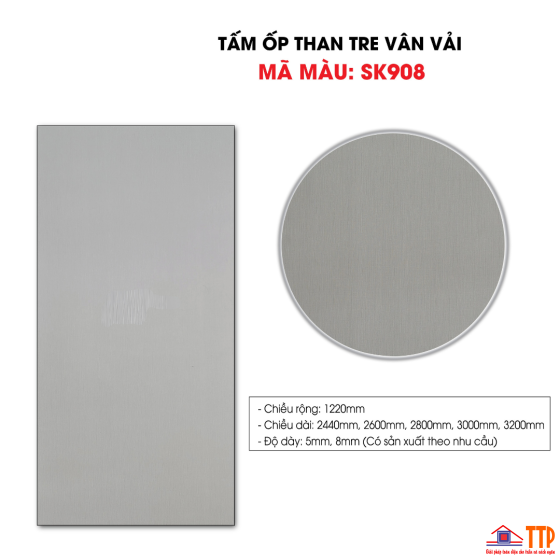 TẤM ỐP THAN TRE VÂN VẢI SK908