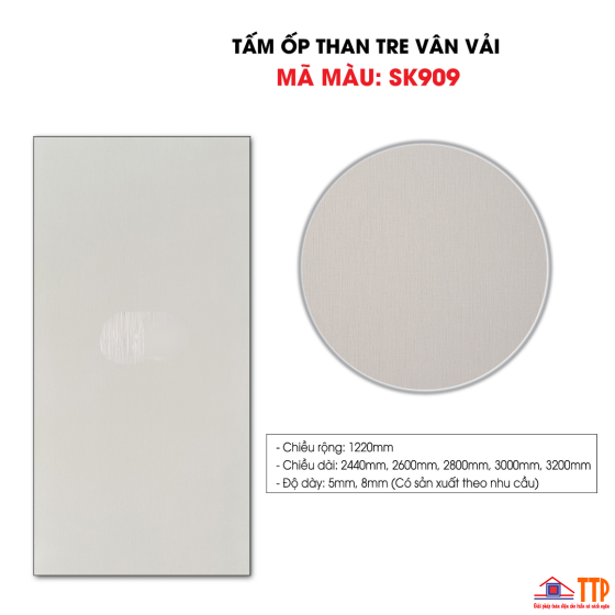 TẤM ỐP THAN TRE VÂN VẢI SK909