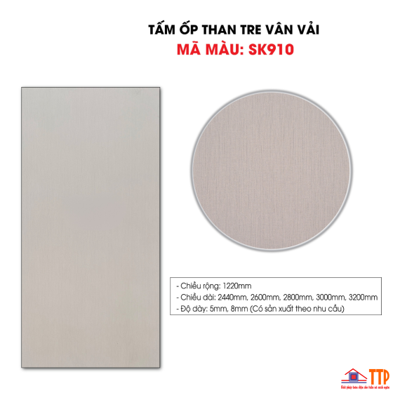 TẤM ỐP THAN TRE VÂN VẢI SK910