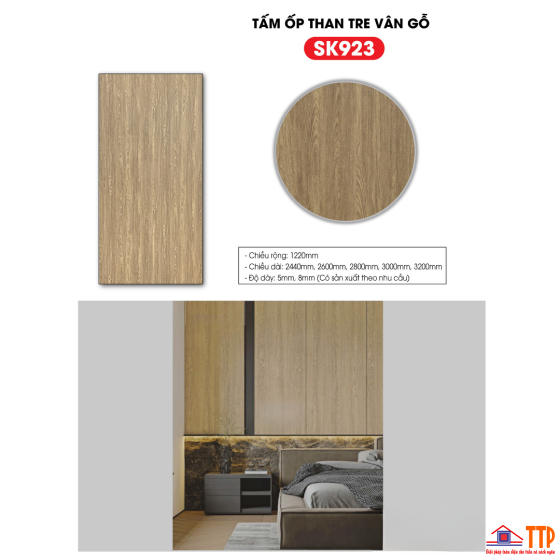 TẤM ỐP THAN TRE VÂN GỖ SK923