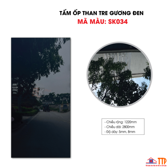 TẤM ỐP THAN TRE GƯƠNG ĐEN SK034
