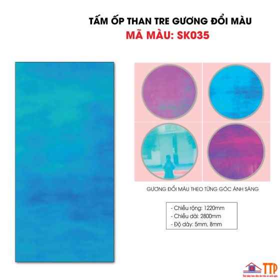 TẤM ỐP THAN TRE GƯƠNG ĐỔI MÀU SK035