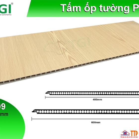 TẤM ỐP PVC DẠNG PHẲNG 400mm màu TGW - 809