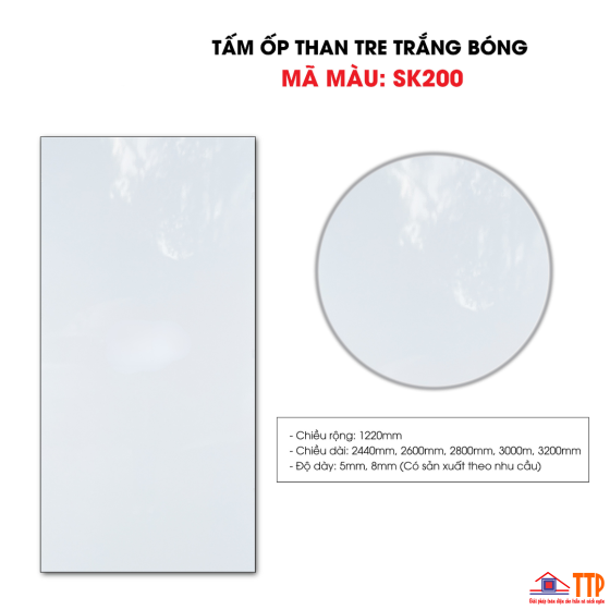 TẤM ỐP THAN TRE TRẮNG BÓNG SK200