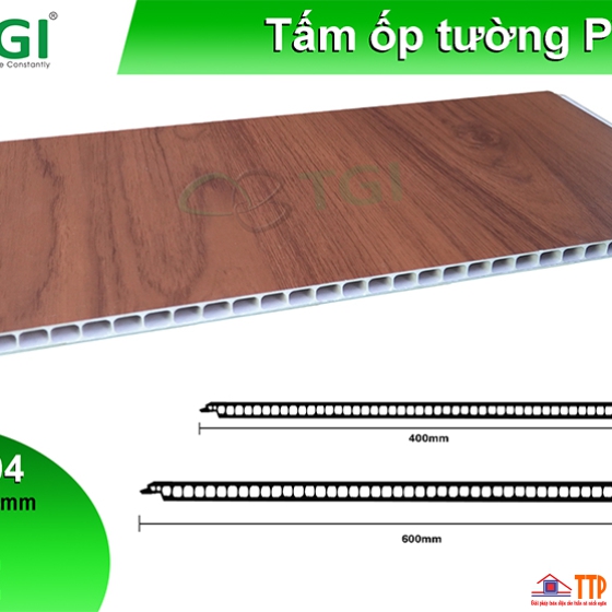 TẤM ỐP PVC DẠNG PHẲNG 400mm MÀU TGW - 804