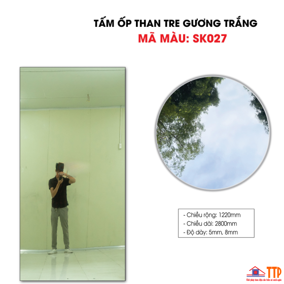 TẤM ỐP THAN TRE GƯƠNG TRẮNG SK027