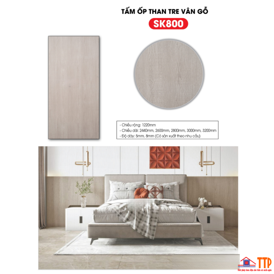 TẤM ỐP THANH TRE VÂN GỖ SK800