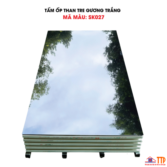TẤM ỐP THAN TRE GƯƠNG TRẮNG SK027