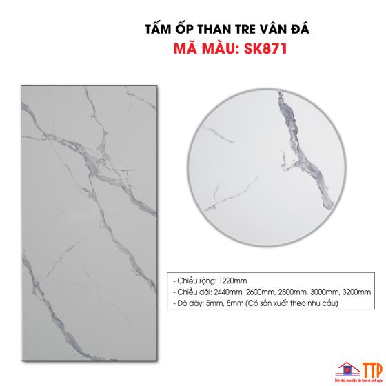 TẤM ỐP THAN TRE VÂN ĐÁ SK871
