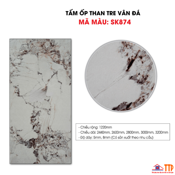 TẤM ỐP THAN TRE VÂN ĐÁ SK874