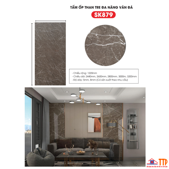 TẤM ỐP THAN TRE VÂN ĐÁ SK879