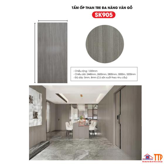 TẤM ỐP THAN TRE VÂN GỖ SK905