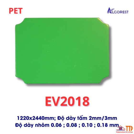 Alu Alcorest trong nhà PET EV2018 màu xanh lá cây