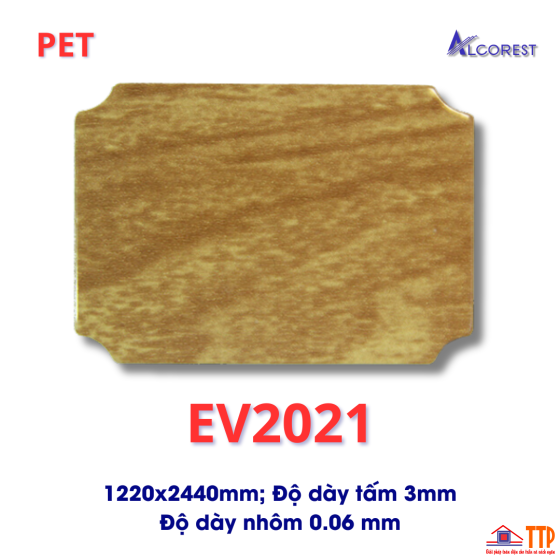 Alu Alcorest trong nhà PET EV2021 màu vân gỗ nhạt