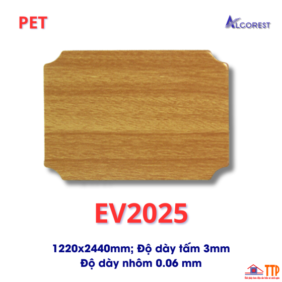Alu Alcorest trong nhà PET EV2025 màu vân gỗ đậm
