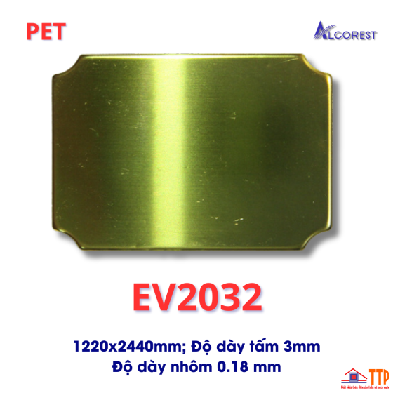 Alu Alcorest trong nhà PET EV2032 màu gương vàng