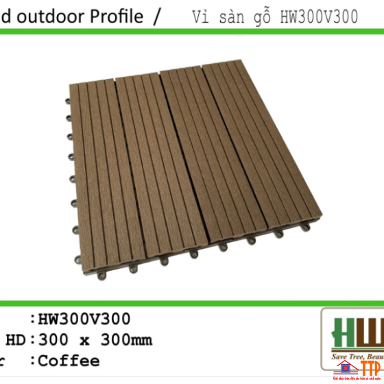 Vỉ sàn gỗ HW300V300 - Coffee