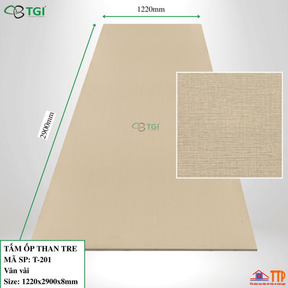 Tấm Ốp Than Tre 8mm Mã T-201