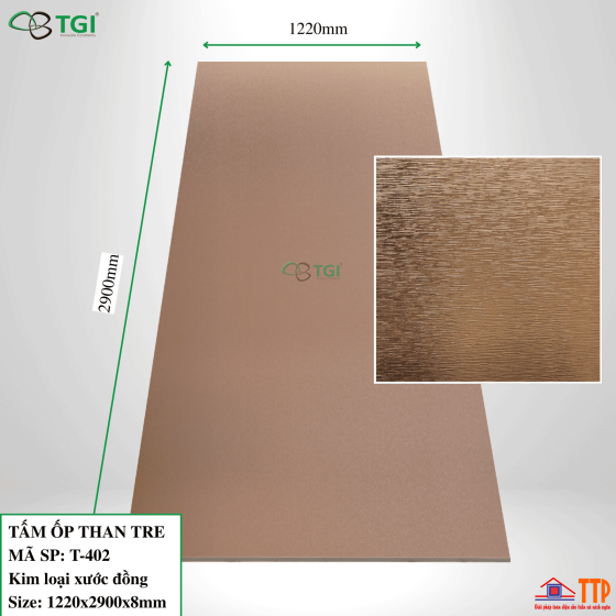  Tấm Ốp Than Tre 8mm Mã T-402