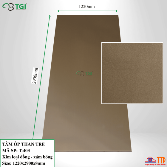 Tấm Ốp Than Tre 8mm Mã T-403