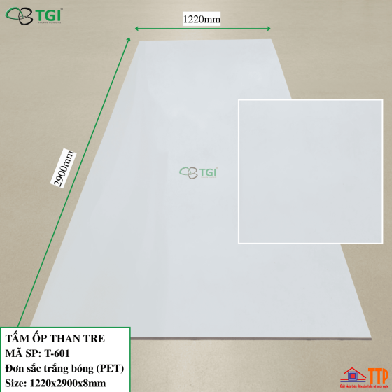 Tấm Ốp Than Tre 8mm Mã T-601 (Film PET)
