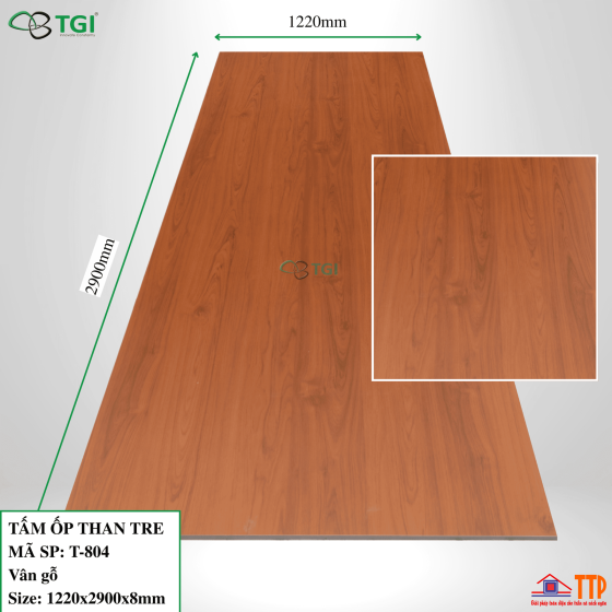 Tấm Ốp Than Tre 8mm Mã T-804